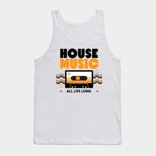 HOUSE MUSIC  - Cassette (Orange/Black) Tank Top
